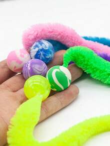 1/2/3/4/5pcs Elastic Ball Caterpillar Shape Cat Teaser Toy, Self-Entertainment Pet Toy - Multicolor - View 7