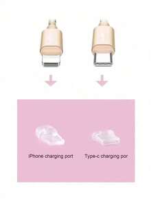 Bow Knot Dust Plug, Rubber Stopper For Charging Port & Data Port, Compatible With Apple & Type-C Phones - Multicolor - View 7