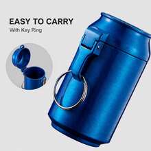 1pc Portable Metal Can Shaped Ashtray With Flip Lid And Keychain, Suitable For Outdoor, Home, Car Use, Ashtray Gift - Multicolor - View 10