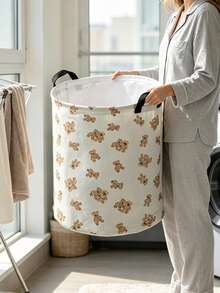 Dirty Laundry Basket Storage Bin, Large Capacity Collapsible Laundry Hamper, Foldable Storage Bucket For Bedroom, Laundry Room, Home Organization, Practical Gift For Her, Halloween And Christmas - Multicolor - View 3