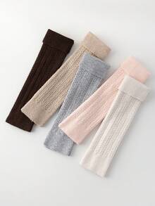 1 Pair Women's Leg Warmers, Warm And Anti-Freeze For Autumn/Winter, Dark Color JK Outdoor Style, Pair With Warm Leggings, Slim Boots, Casual Streetwear - Multicolor - View 3