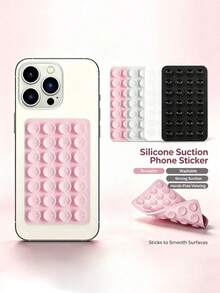 Silicone Suction Cup Phone Holder, 28 Individual Suction Cups Without Adhesive Grip Reusable Double-Sided Holder, Suitable For Makeup, Fitness, Shower, Car, And Kitchen Use - Multicolor - View 3