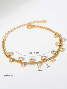 Fashion Stainless Steel Gold Chain Bracelet For Women. Durable And Versatile Accessory For All Occasions. - Gold - View 4