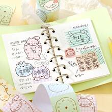 1 cuộn băng keo cắt sẵn có thể viết, series Flat Cat Diary, minh họa mèo phong cách Hàn Quốc tối giản dễ thương, vật liệu trang trí đa năng cho scrapbook, sách collage, album ảnh, nhật ký, viền cảnh, dùng ghi ngày tháng, ghi chú, tin nhắn, ghi chép thời gian, đồ dùng học sinh thiết yếu mùa tựu trường - 1 cuộn - Xem 11