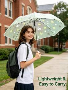 Fresh Cartoon Transparent Umbrella, Cute Cat Print, High Aesthetic Value! Sturdy Umbrella Frame Windproof And Waterproof, Suitable For Outdoor Camping And Daily Commute, Rainy Day Atmosphere Instantly Enhanced. - Umbrella - View 7