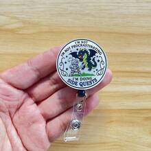 Retractable D Card Holder Reel With Cute Cartoon Design, Nurse Hospital Badge Holder Office Lanyard 1pc - X1071 - View 6