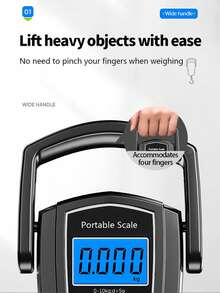 [High Quality]One Portable Handheld Scale, Multi-Functional Travel Scale, 50kg/75 Kg Capacity, Hanging Fishing Scale, Suitable For Family And Air Travel, With A Large Handle, Backlit LCD Display, And Weight Lock Function (AAA Batteries Not Include - Multicolor - View 6