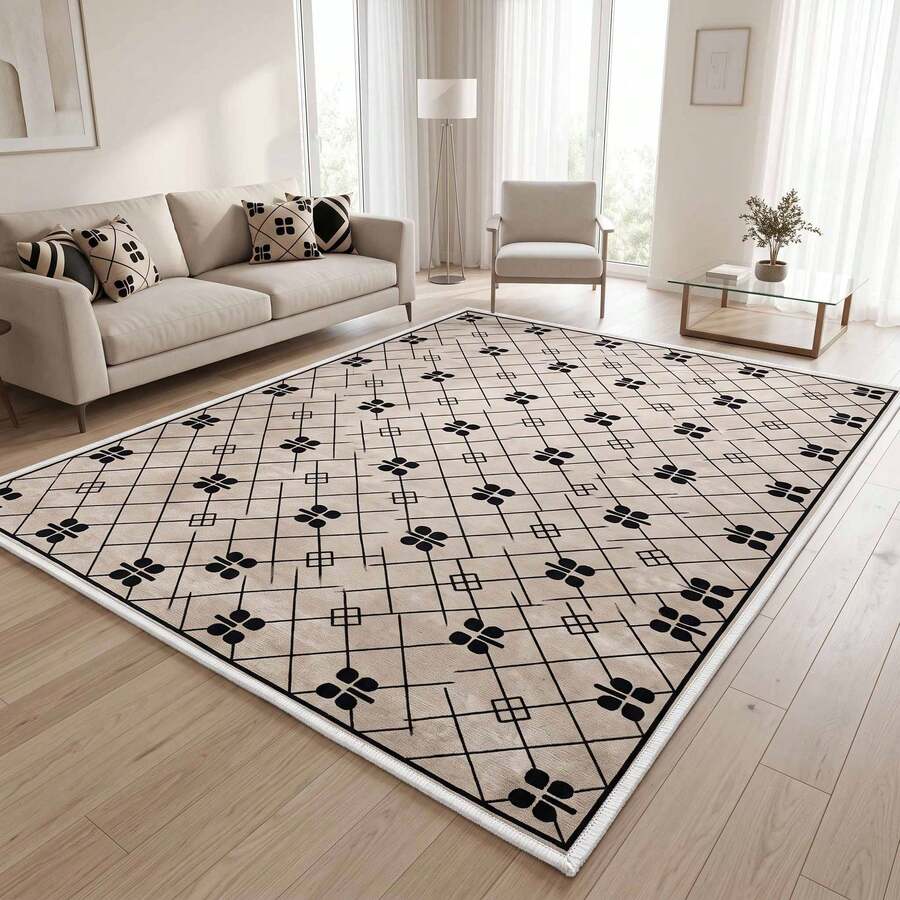 Washable Scandinavian Rugs – Nordic Designs For Modern Homes - Perfect For Living Room, Bedroom, Hallway, Kitchen - Indoor And Outdor Carpet | Non-Slip Backing - Rust Brown - View 1