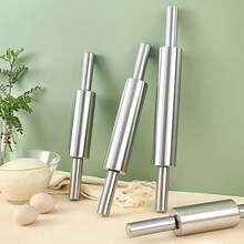 [Thickened Stainless Steel Rolling Pin]Non-Slip Handle Professional Dough Roller - Heavy Duty Durable Manual Dough Press | Suitable For Pizza, Cookies, Pastries, Pasta | Easy To Clean, Rust-Proof Home Baking Tool, Christmas, Halloween Gift - View 7