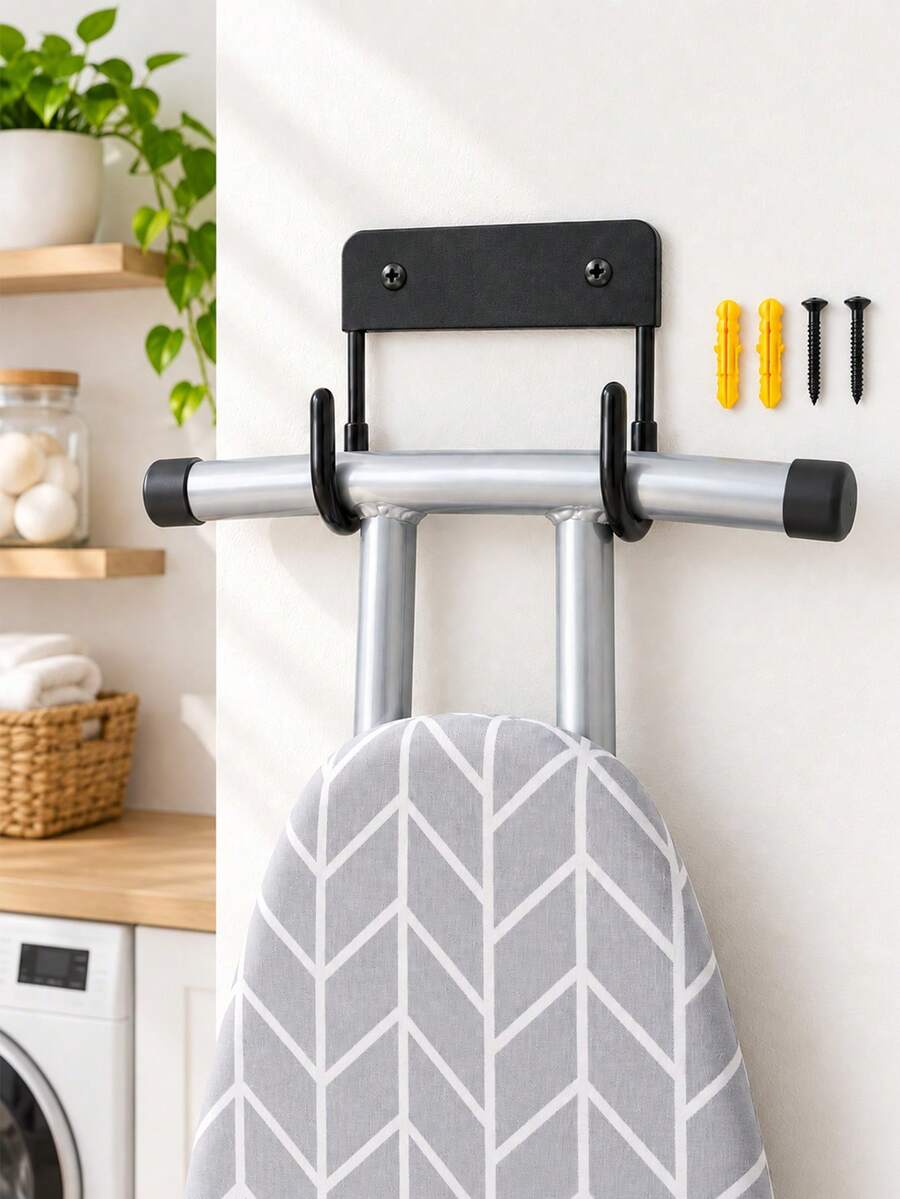 Wall-Mounted Ironing Board Holder, 5 Inch Ironing Board Bracket, Laundry Room Storage, Space-Saving Ironing Board Wall Rack - Multicolor - View 1