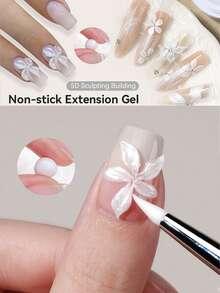 LILY'CUTE 1/3件組 8ml 珍珠白 5D 雕塑雕刻造型凝膠,不黏手延伸建構美甲凝膠,可浸泡卸除式 3D DIY 與沙龍美甲指甲油 - 彩色 - 查看 3