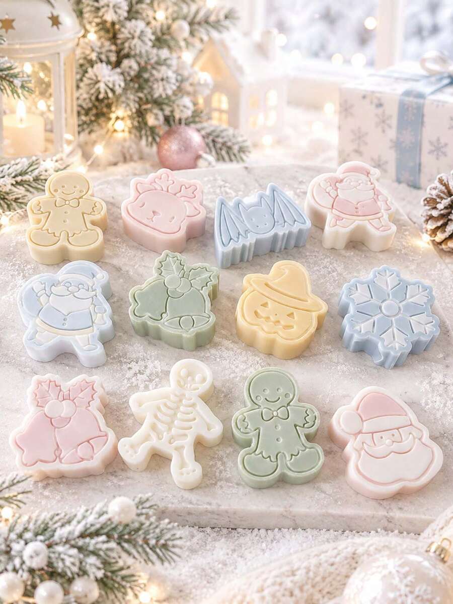 Reusable Christmas Scented Candle Mold, For Clay And Plaster Crafts, Candle Cups, Making 2D Relief Candles, Gift Decorations, Plaster Resin Crafts, Soap Molds - Christmas Mold - View 1