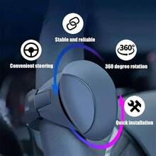 1pc Car Steering Wheel Spinner, Non-Slip Silicone Handle Steering Wheel Rotator, 360° Rotating One-Hand Steering Assist Ball, Universal Portable Car Accessory - A - View 6