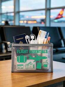Transparent Zipper Mesh Travel Storage Bag, Lightweight And Transparent, Can Store Documents And Toiletries, Suitable For Passports, Boarding Passes, Cosmetics, Flight Travel And Vacation, Suitable For Leisure Vacation And Business Travel. - Multicolor - View 9