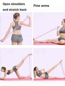 1 Set (4pcs/6pcs) Multi-Color Yoga Training Set, Leg Squeezer, Yoga Ring, Foot Pedal Resistance Band, Figure-8 Resistance Band, Slide Board. Suitable For Home / Yoga Studio / Gym, Leg Arm Core Training, Shaping, Fitness, Stretching, Muscle Relaxation - Multicolor - View 4
