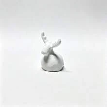 Christmas Yard Landscape Reindeer Miniature Sculpture Ornament, Window Sill Micro Landscape Winter Atmosphere Decoration, Garden Christmas Landscape Decorative Craft - White - View 6