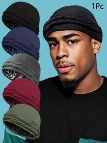 Awegeo 1pc Unisex Solid Color Double Layer Woven Turban - Versatile Fashion Headwear, Casual & Comfortable, Soft & Breathable, Ideal Accessory For Daily Wear - Multicolor - View 1