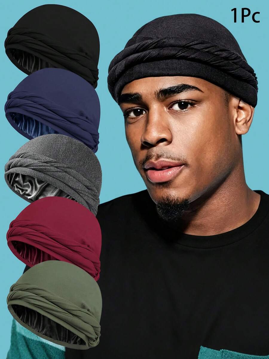 Awegeo 1pc Unisex Solid Color Double Layer Woven Turban - Versatile Fashion Headwear, Casual & Comfortable, Soft & Breathable, Ideal Accessory For Daily Wear - Multicolor - View 1