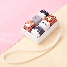 1pc Cat DIY Keyboard Keycap Keychain Accessory, Creative Keycap Pendant Charm, Portable Decorative Key Ring For Backpack, Handbag - Multicolor - View 19
