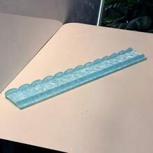 Mahjong Tile Organizer Rack And Tray, Tortoise Shell Pattern Acrylic, 4-Piece Set, 20 Inch/17.5 Inch, Mahjong Tile Ruler 5mm - Light Blue - View 7