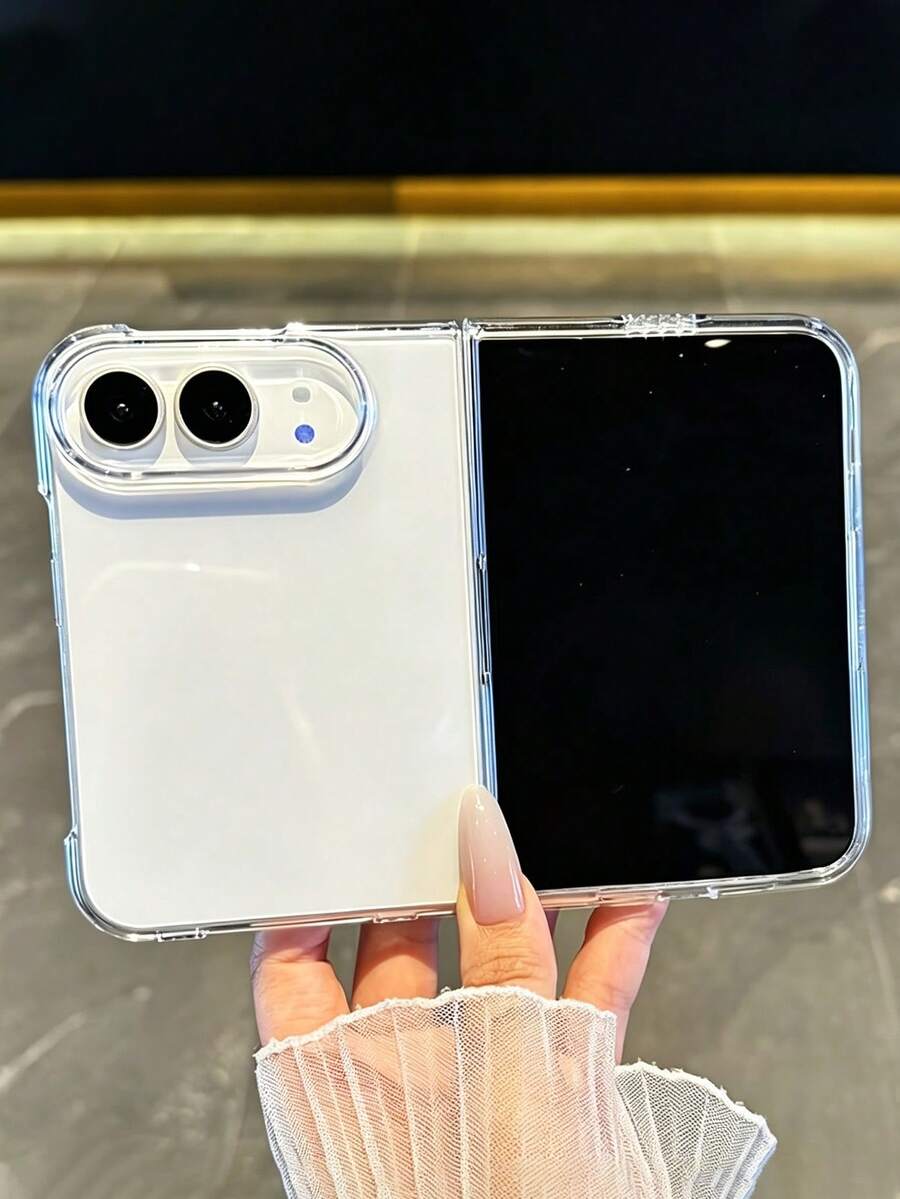 بطانية هاتف جديد لهاتف IPhoneDuo القابل للطي، تصميم شاشة عريضة، رقيق وشفاف، حماية فتحة الكاميرا الكبيرة، مضاد للسقوط من الزوايا الأربع، تبديد حراري جيد، شفاف كريستالي، للجنسين، يوفر حماية كاملة - شفاف - مشاهدة 1