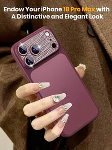 1pc [2026 New] 9H Tempered Glass Camera Lens Protector Film Compatible With Iphone 18 Pro Max/18 Pro/17 Pro Max/17 Pro/17 - Sparkling Rhinestone Style, High Definition Transparent, Anti-Scratch, Anti-Fingerprint, Bubble-Free, Easy Installation, Compatible With Phone Cases, Ideal Gift For Friends And Family (Red/Black/Silver/Blue) - Burgundy - View 6