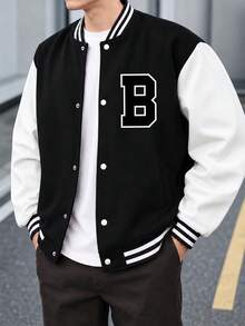 1pc Teen Boy Casual Personalized Letter Print Soft Comfortable Versatile Sweatshirt, Suitable For Daily Wear, School, Outdoor Activities - Black - View 8