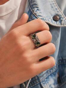 Owl Ring | Silver Solid Color Ring | Multi-Color Eyes Available | Animal Theme Jewelry For Hands Suitable For Men & Women Daily Wear Party Accessory - Multicolor - View 8