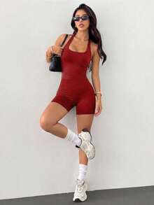 Women's Outdoor Sports Set: Tank Top + Shorts, Versatile For , Slim Fit, Lifting Design, Lightweight & Breathable, Athleisure, Yoga Friendly Red - Red - View 3