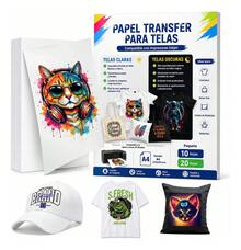 Papel Transfer Telas Color Claras Algodón Playeras 20 Hojas - Para telas color claras (blanco/light) - Ver 2
