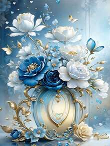 1pc DIY Diamond Painting Sticker Embroidery Flower Vase Home Decor Full Drill 30*40cm/40x50cm - Sets - View 1