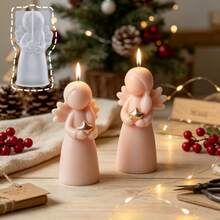 1pc Little Angel Holding Star Aromatherapy Candle Mold, Christmas Atmosphere Decoration Silicone Mold, Suitable For Plaster, Resin, Candle Making, Handmade Crafts, Gift Making, Reusable - Silicone Mold - View 3