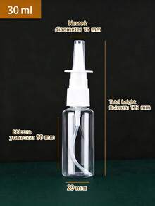 10/20/30/50ml Spray Refill Bottles, Fine Mist Transparent White Plastic Spray Bottles, Small Nasal Spray Bottles - Clear - View 7