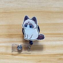 Cat Retractable D Card Holder Reel With Cute Cartoon Design, Nurse Hospital Badge Holder Office Lanyard 1pc - X1087 - View 8