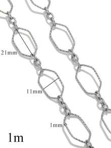 1m Stainless Steel 18K Gold-Plated Paperclip Chain-Geometric, Oval, Rectangular-Necklace And Bracelet DIY Jewelry Making Supplies For Everyday Wear - Chain - View 14