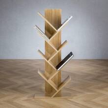 Bücherregal betonoptik - freistehendes Standregal für Bücher, Baumregal, hergestellt aus hochwertiger Spanplatte - Sonoma Eiche - Übersicht 8