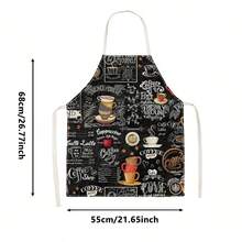 1pc Vintage Blackboard Style Coffee Theme Printed Apron - Sleeveless Design, Durable & Comfortable Fit, Hand-Drawn Coffee Cup, Coffee Bean, Menu Pattern, Suitable For Cooking, Baking & Home Cleaning Use, Household Cleaning, Housework Apron, Hand-Painted Handmade Gardening Apron, Fun Holiday Gift For Coffee Lovers - Multicolor - View 8