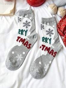 1/3/5 Pairs Christmas Crew Socks, Funny Xmas Socks With Santa Tree Snowman Designs, Soft Warm Mid Tube Socks For Men And Women, Winter Holiday Gift - Multicolor - View 4