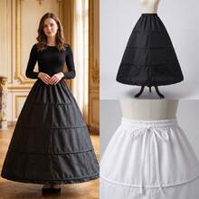 Women's 4-Hoop Petticoat Underskirt, Wedding Ball Gown Ballet Tutu Tulle Puff Skirt Lining - White - Plus Size - View 14