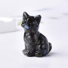 CUPIDCRYSTAL Natural Crystal Carved Kitten With Eyes, Cute Crystal Carved Ornament, Perfect Valentine's Day Gift Choice, Halloween Gift, Crystal And Stone - Crystal Cat - View 15