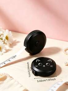 Cute Cat Mini Telescopic Measuring Tape, 59.06 Inches, Double-Sided Metric And Imperial, Soft Sewing Tape - Cute Cat Mini Retractable Tape Measure - View 5