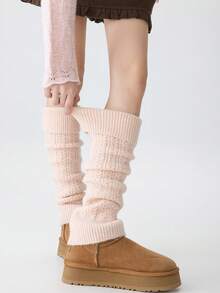 1 Pair Women's Leg Warmers, Warm And Anti-Freeze For Autumn/Winter, Dark Color JK Outdoor Style, Pair With Warm Leggings, Slim Boots, Casual Streetwear - Multicolor - View 8