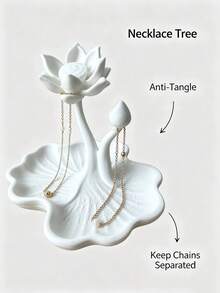 1PC Elegant Lotus Shaped Jewelry Display Tray - Creative Lotus Flower Jewelry Storage Dish, Jewelry Tray With Cute Lotus Leaf Decoration, Perfect For Rings, Earrings, Necklaces Storage, Cute Home Decor Ornament - Lotus - View 3