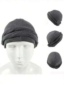 Awegeo 1pc Unisex Solid Color Double Layer Woven Turban - Versatile Fashion Headwear, Casual & Comfortable, Soft & Breathable, Ideal Accessory For Daily Wear - Multicolor - View 5