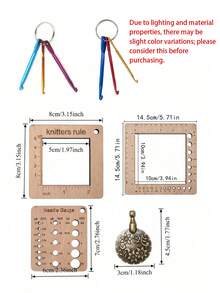 Knitting And Crochet Travel Kit, Portable Multi-Functional Knitting Measuring Ruler, Hand Knitting Tools Suitable For Knitting, Crochet, And Sewing, Can Be Used For DIY Sweaters, Scarves, Hats, And Handmade Home Crafts. - Multi-color - View 11
