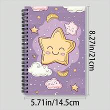 A5 Size Star Spiral Notebook - Ruled Inner Pages, College Ruled Notepad, Made Of High-Quality Paper, Convenient For Note-Taking, Learning And Creative Writing - Perfect For Students And Professionals - Minimalist - View 3