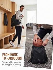 NEWHEY Drawstring Sports Backpack With Shoe Compartment, Adjustable Shoulder Straps Fitness Bag, Suitable For Pickleball Gear, Travel, Outdoor Hiking - Multicolor - View 6