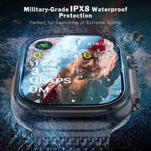 RQVQJ 3Pcs Tempered Glass Screen Protectors Designed For The Compatible With IPhone Compatible With Apple Watch Ultra 1 Ultra 2 Ultra 3 Ultra 4 49mm 9H Hardness Tempered Glass Auto-Alignment Installation Waterproof Scratch & Impact Resistant Crystal Clear Protective Film, Smartwatch Protection Seamless Fit Easyinstall Protection - Clear - View 6