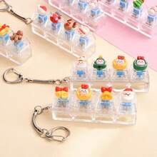 1pc Christmas Keyboard Keycap Keychain Accessory, Creative Santa Claus Keycap Pendant Charm, Suitable For Backpack, Handbag Portable Decoration, Holiday Gift - Multicolor - View 2