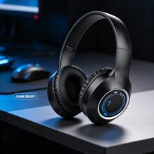Gerripuer New Foldable Wireless Headphones With Microphone, HIFI Bass, Long Lasting Battery, Affordable Gift, Suitable For Gaming & Mobile Phones, Low Latency, Sweatproof - Black - View 10